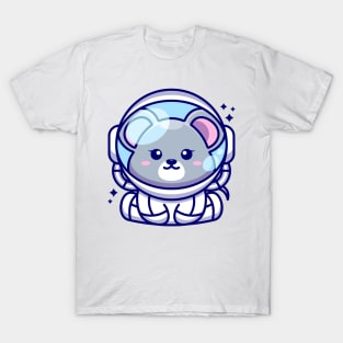 Cute baby mouse wearing an astronaut suit, cartoon character T-Shirt